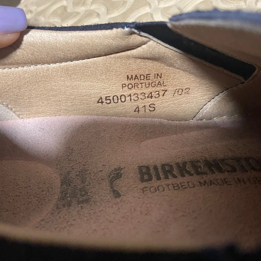 Birkenstock Navy Blue Suede Leather Slip-On Loafers Ladies 10/ Men’s 8